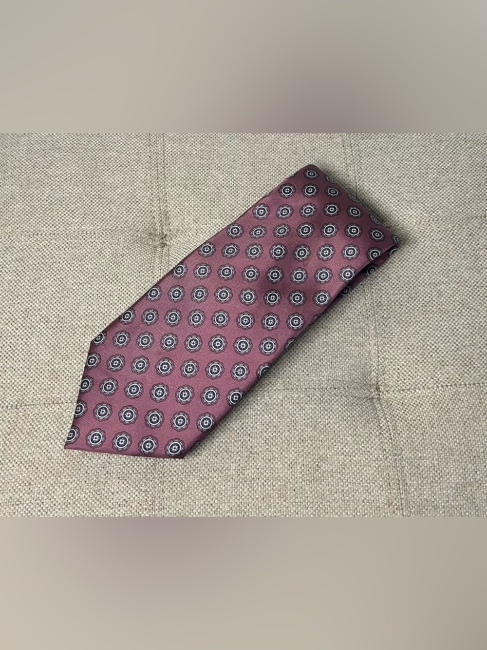 VTG Christian Dior Monsieur Silk Neck Tie Geometric Woven In Italy Made In USA